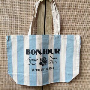 NWOT Sezane "Bonjour" canvas tote